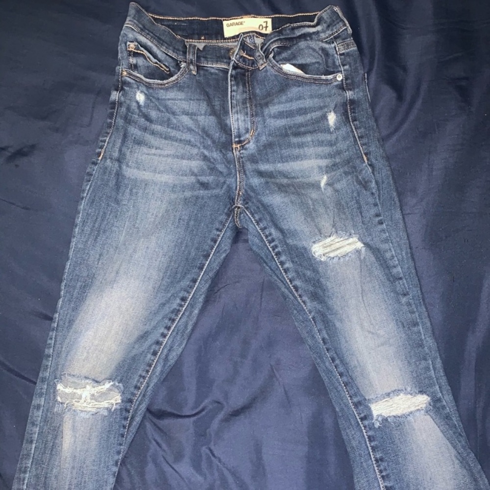 Distressed Knee Garage Jeans